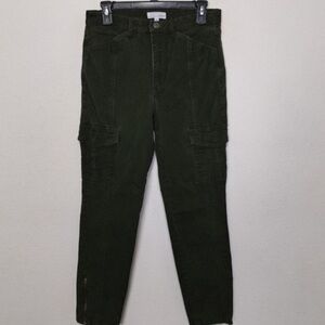 Loft Green High Rise Grunge Outdoor Utility Zip Ankle Cargo Pants Size 29